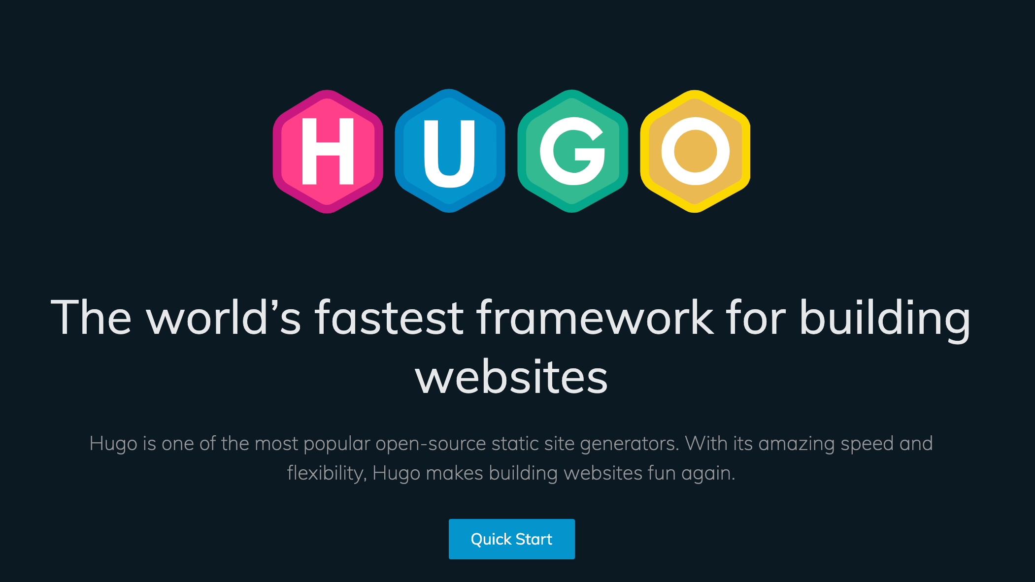 Image of the HUGO website